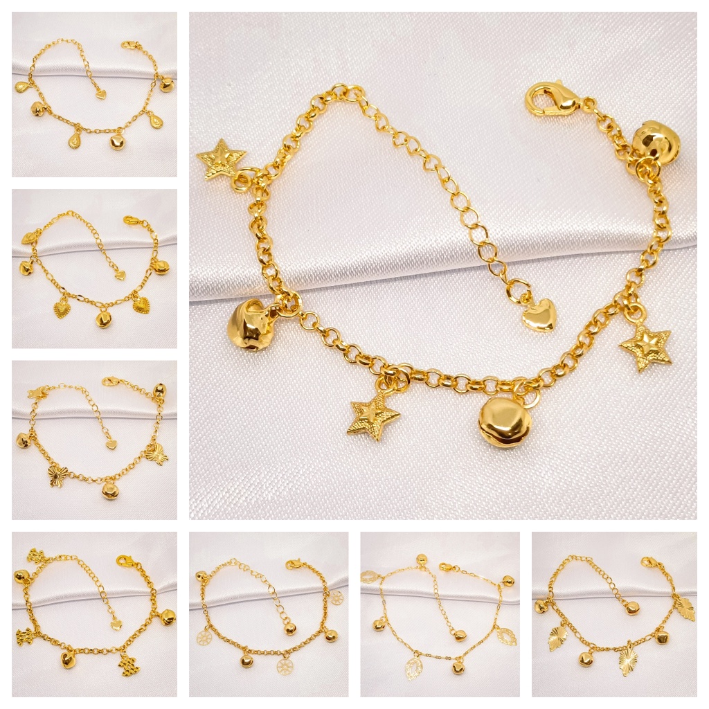 Gelang Tangan Titanium Motif Wanita Jennifer Adjustable Disesuaikan Ukuran Lonceng Lapis Emas 18k Bola Kristal Berlian Xuping Perhiasan Bangle