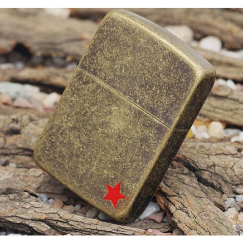 Korek Zippo Dark Gold Bronze Red Star Legends High Premium