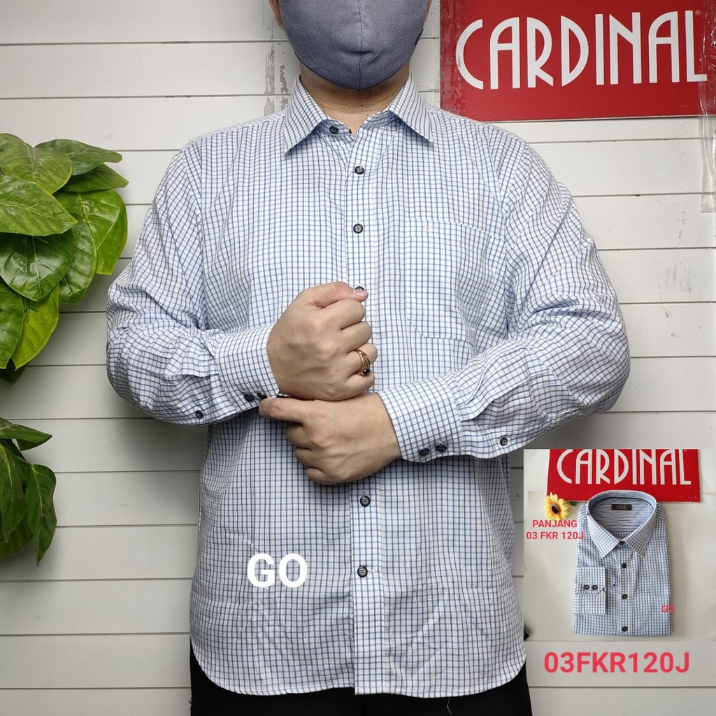 gof S R CARDINAL KEMEJA FORMAL GARIS KOTAK PANJANG Regular Pakaian Atasan Kemeja Pria Dewasa Distro Original 6