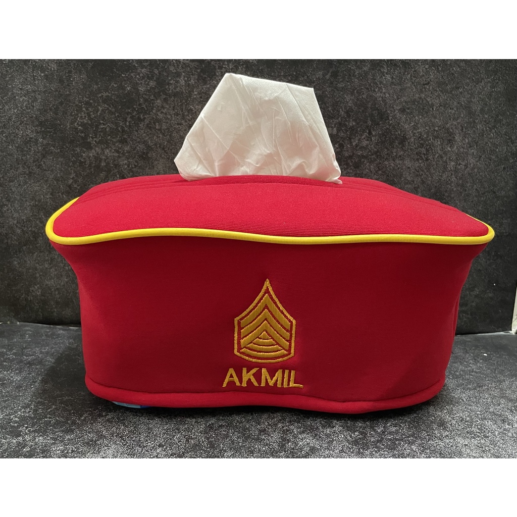 Kotak Tissue Akmil (Merah) - Tempat Tissue Mobil - Tissue Box Akmil