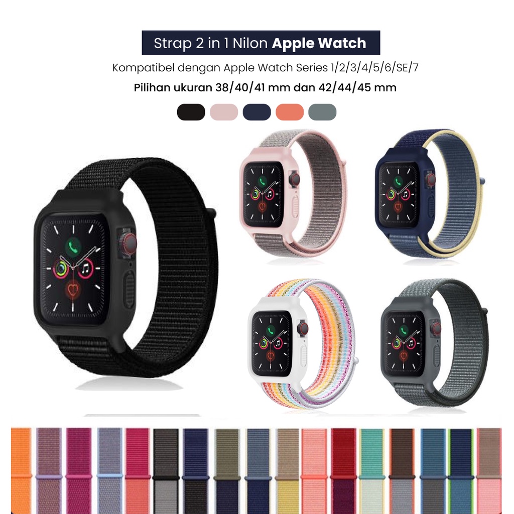 2 in 1 APPLE WATCH Nylon Strap 38/40/41 mm iWatch 42/44/45 mm Band