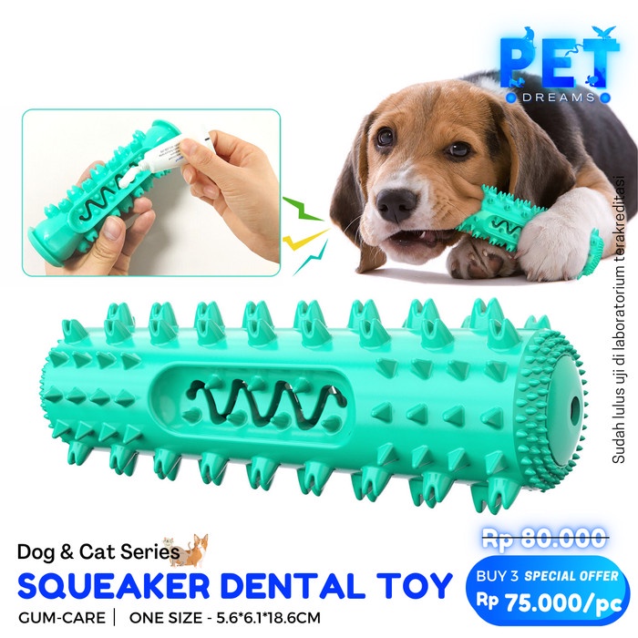 MAINAN BUNYI GIGITAN ANJING PEMBERSIH GIGI TOOTHBRUSH DOG DENTAL TOY