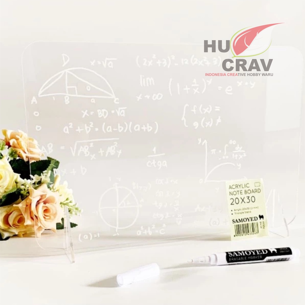 

Papan Tulis Akrilik / Acrylic Note / Planner Board 20 x 20 cm Akrilik Catatan Kantor Meja Elegan FREE MARKER