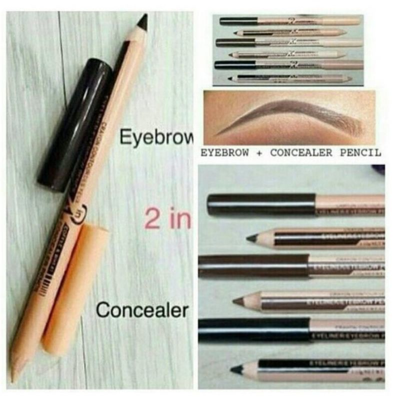 Menow Pensil Alis Brown 2in1 - Pensil alis+conclear