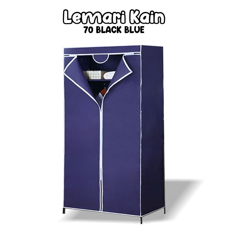 PROMO lemari pakaian / lemari resleting kain portable lemari serbaguna kain resleting ke atas lemari sisi lemari 70