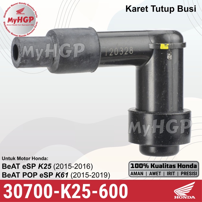 30700-K25-600 - Cap Suppressor - Karet Tutup Busi L 90 Derajat BeAT Scoopy Spacy Vario 110 FI eSP NG