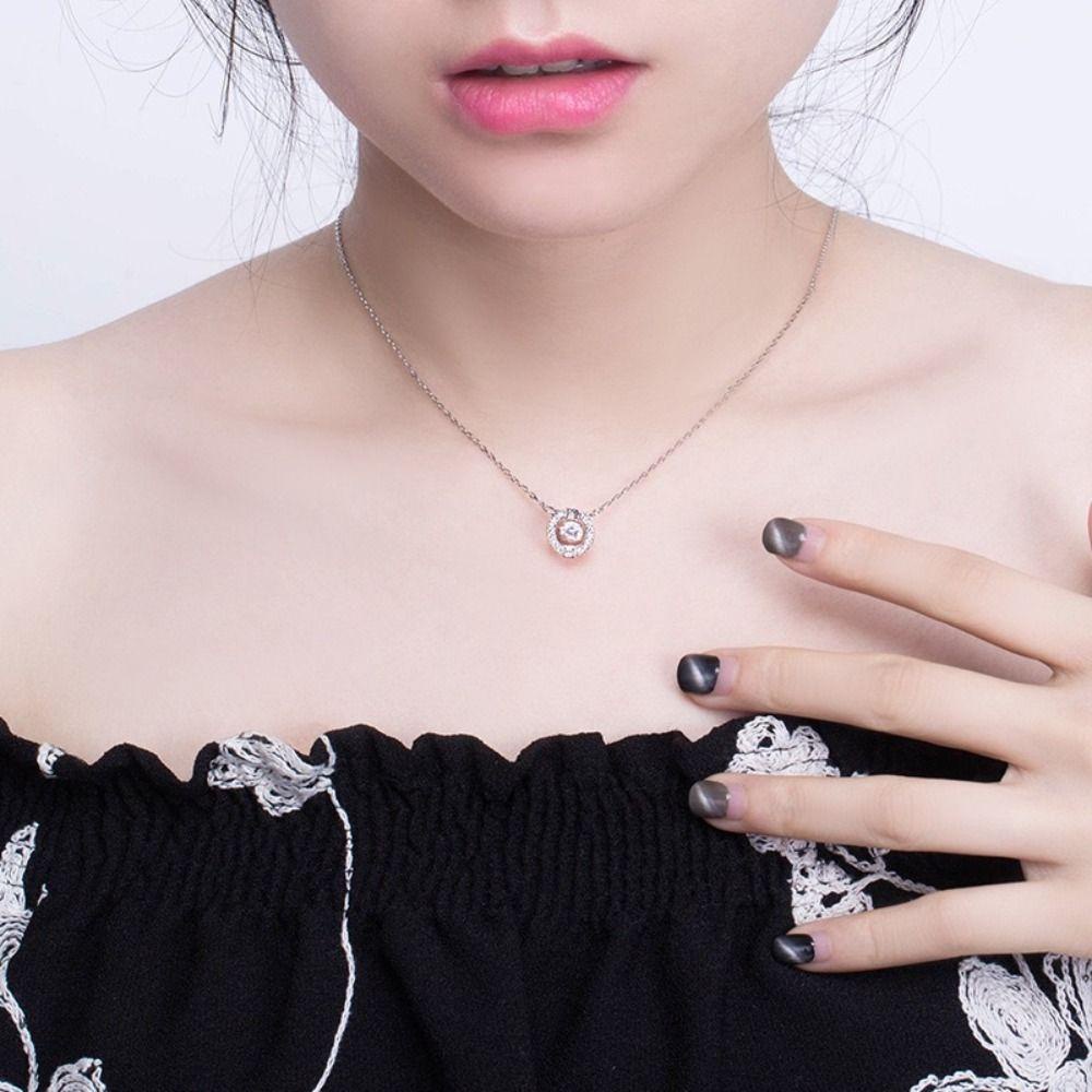 Mxbeauty Wanita Kalung Hadiah Ulang Tahun Shinny Mewah Elegan Perhiasan Fashion Indah Zirkon Liontin