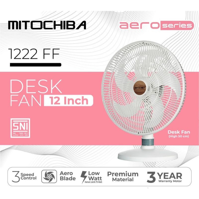 Kipas Angin Mitochiba Meja 1222FF Aero Series 12inc DESK fan