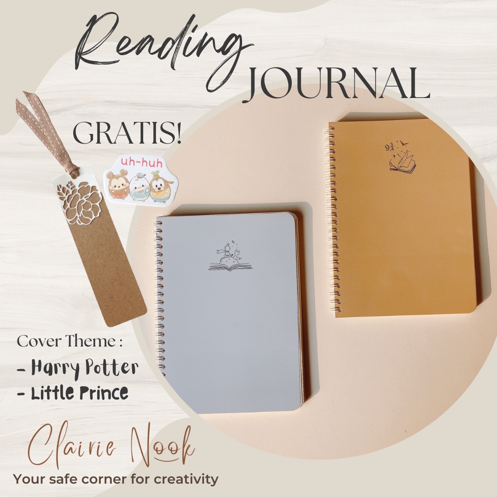 

Clairie Nook Reading Journal / Journaling Diary Planner / Journal – Custom Nama
