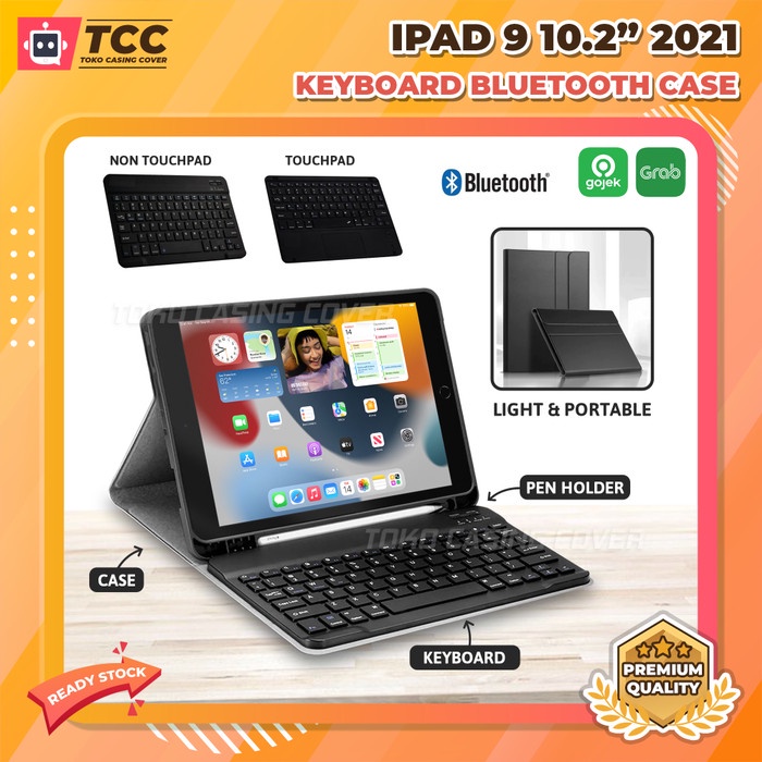 Keyboard Ipad 10.2 Inch 2021 Gen 9 9Th Keyboard Case Flip Cover Sarung Casing