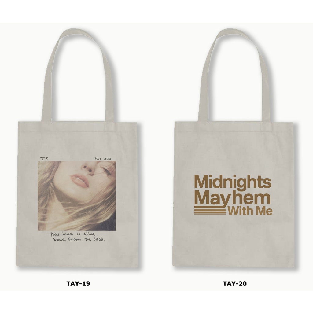 Tas Tote Bag Resleting Kanvas/Blacu  -Taylor Swift .07