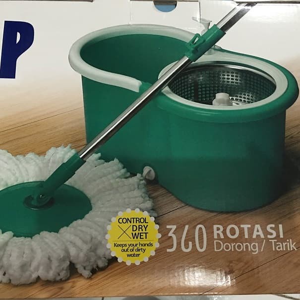 new Spin Mop Sonic SN-604 Alat Pel Stainless Peras Putar Otomatis