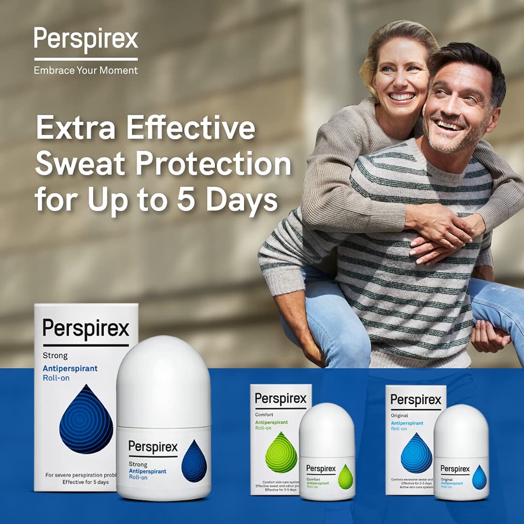 Perspirex Comfort Antiperspirant Roll On - 20ml - Deodoran Perawatan Ketiak Mengurangi Keringat Berlebih dan Bau Badan