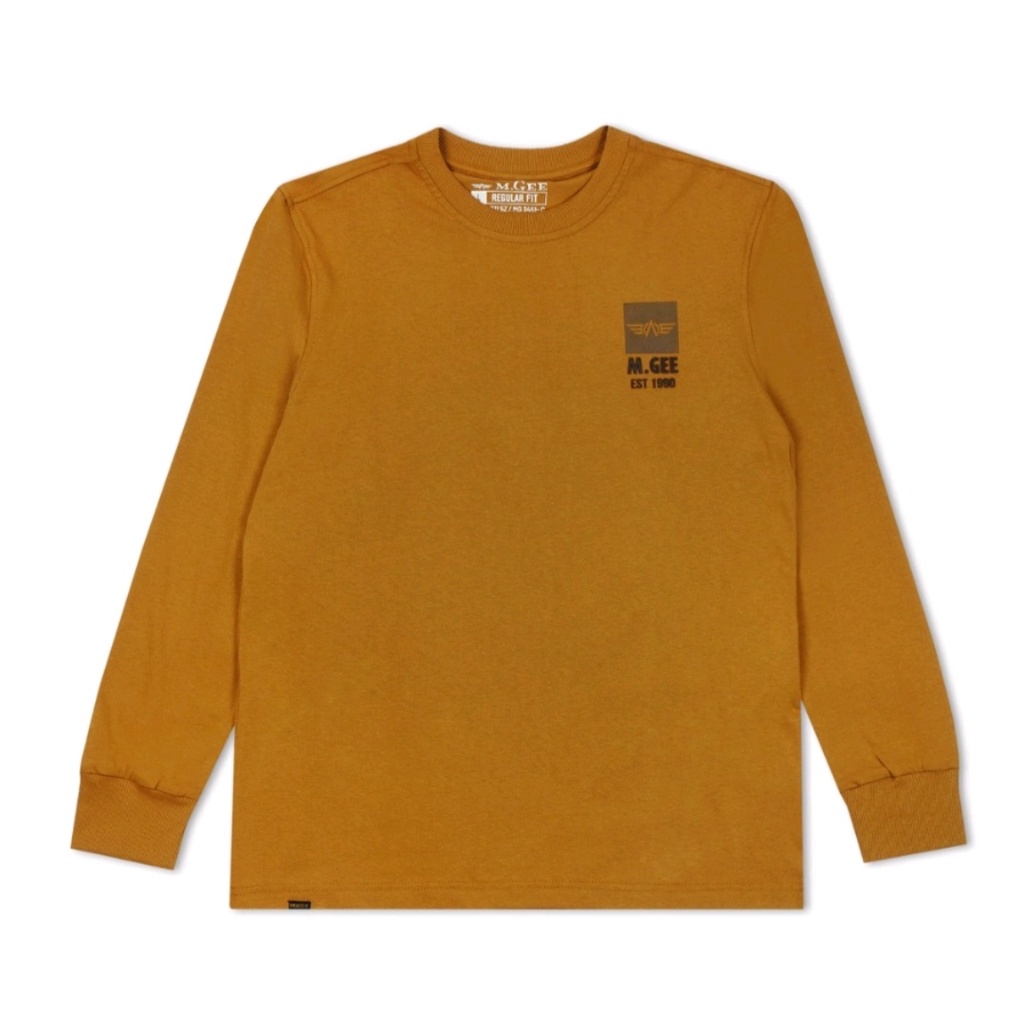 Kaos MGEE Original Outdoor Oblong Lengan Panjang Katun Leher Bulat Marcus 008 Light Brown dan Black