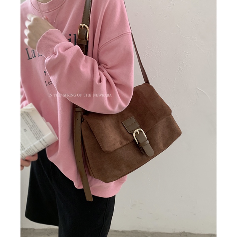 Suhao tas niche tekstur berkualitas tinggi wanita 2022 baru trendi musim gugur dan musim dingin baguette ketiak all-match retro one-shoulder messenger bag