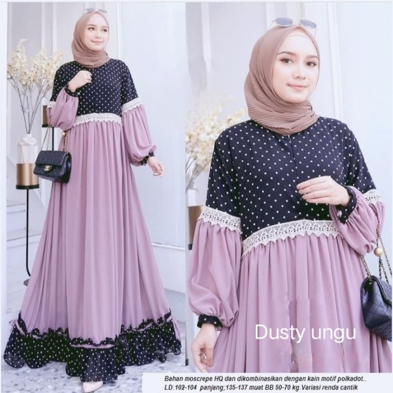 gamis Yesika dress Maxi lebaran fashion muslim wanita kekinian