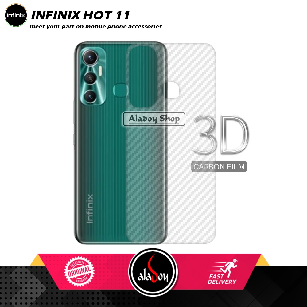 Paket 3IN1 Tempered Glass Layar Matte Anti Glare Infinix Hot 11 Free Tempered Glass Camera dan Skin Carbon