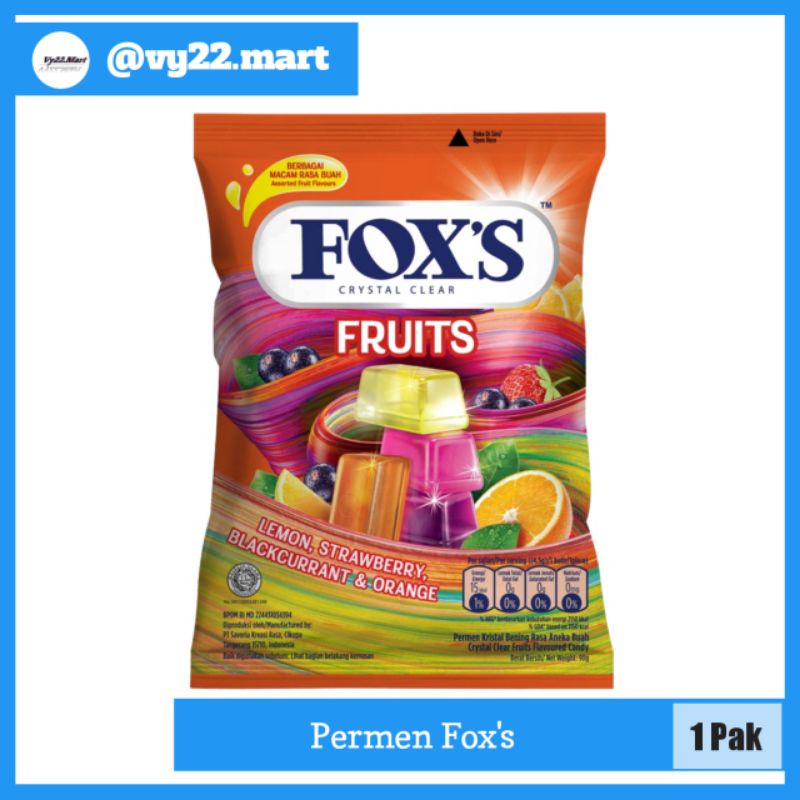 

Permen Fox's Permen Fruits Oval Candy Varian Random