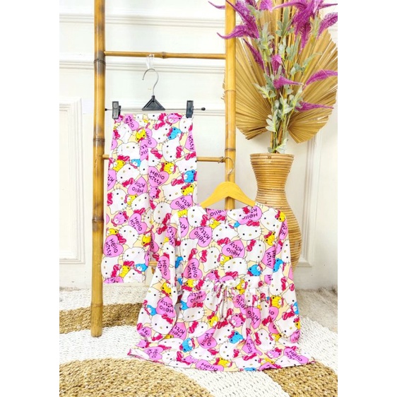 setelan pajamas motif setelan baju anak perempuan setelan rayon oneset anak PART II