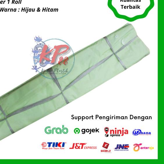 PE cor / Plastik Roll Hitam Hijau - Hitam