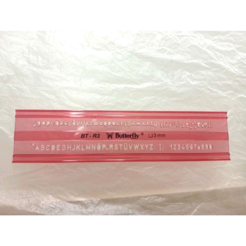 

Penggaris Sablon Mal Huruf 3mm BT-R3 Penggaris Butterfly