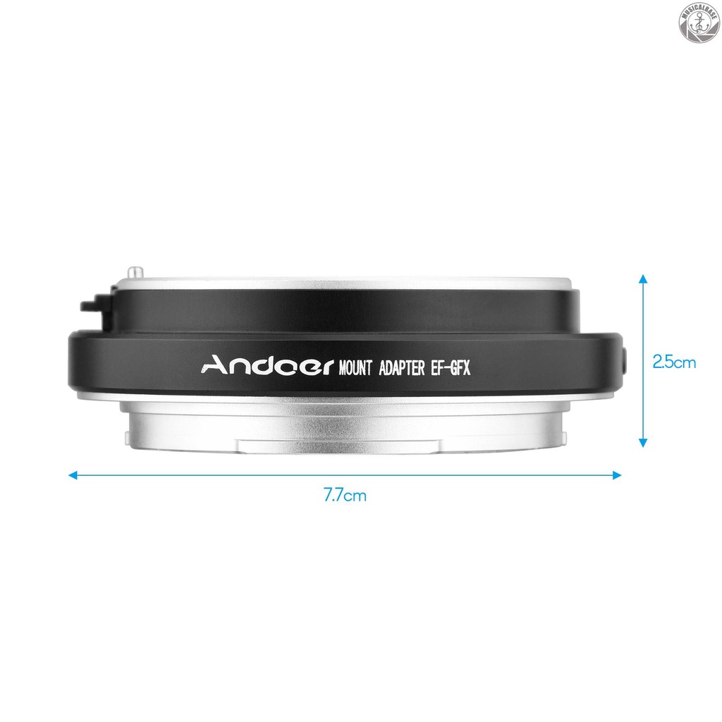 Andoer EF-GFX Camera Lens Adapter Ring Auto Focus Replacement for  EF-mount Lens to FujiFilm GFX-mount MED-format Cameras GFX100 GFX50S GFX50R
