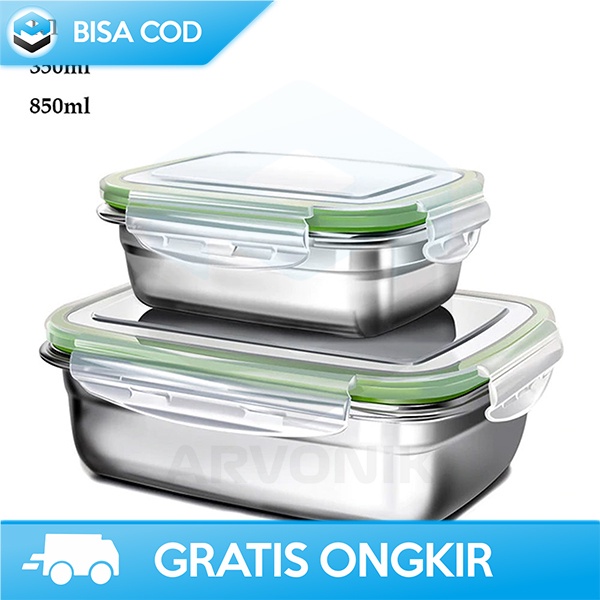 LUCH BOX TEMPAT MAKAN STAINLESS STEEL UKURAN 850ML BAHAN BERKUALITAS