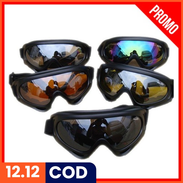 (COD)  Kacamata Goggles Ski UV400 / Kacamata Helem Cross / Kacamata Olahraga Ski Import