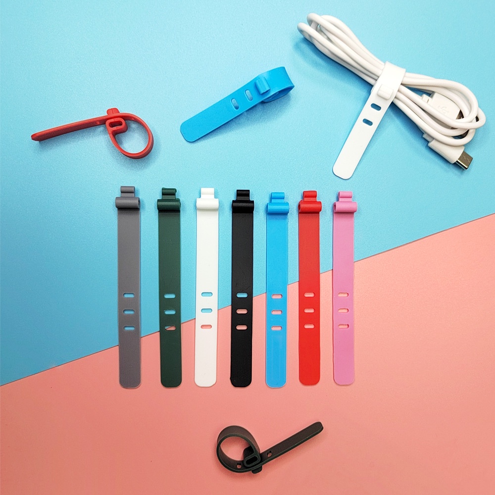 Klip Organizer Kabel Data / Charger / Earphone 3 Lubang Bahan Silikon