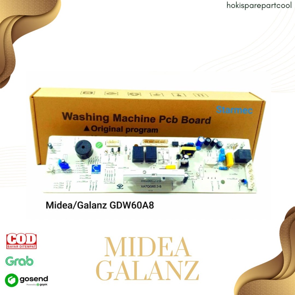 MODUL PCB MESIN CUCI FRONT LOADING MIDEA MFS75-S804/GALANZ GDW60A8