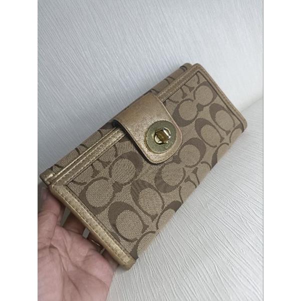 preloved coach long wallet original