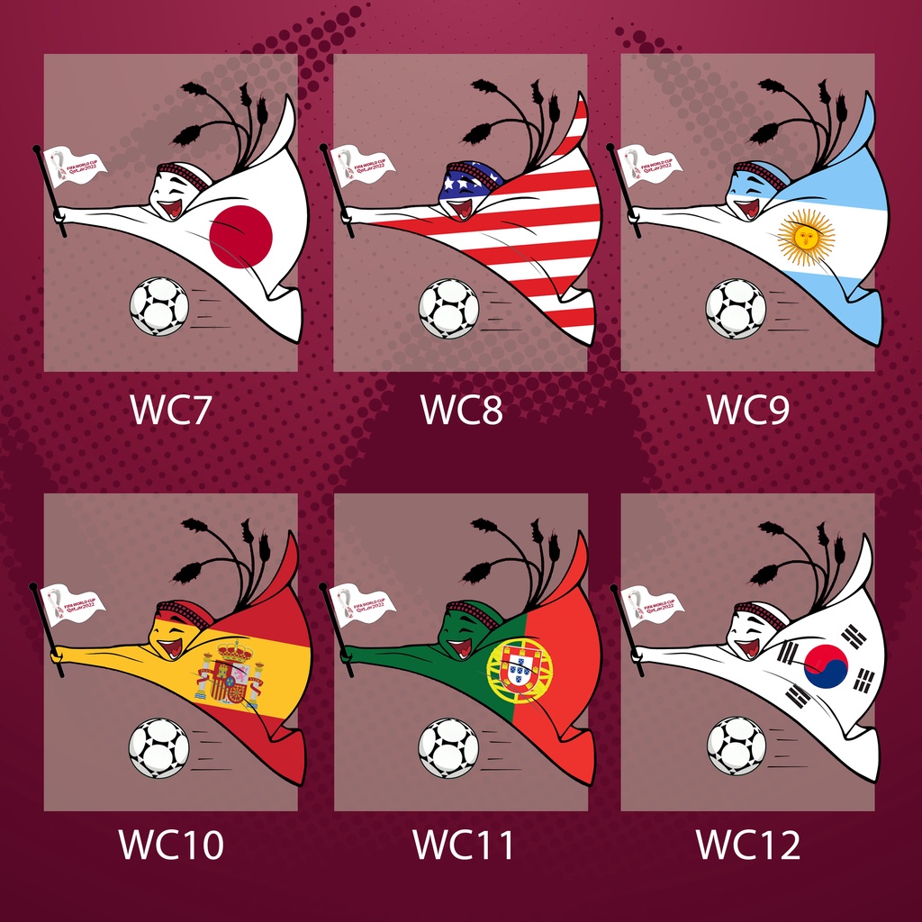 STIKER FIFA WORLD CUP 2022 STIKER MASKOT QATAR STICKER KAOS JERSEY STICKER FOOTBALL CHAMPIONSHIP STIKER BOLA STICKER JERSEY MURAH STICKER KAOS BOLA STICKER KAOS WORLD CUP STIKER BAJU BOLA STICKER 2022 WORLDCUP STIKER PIALA DUNIA 2022