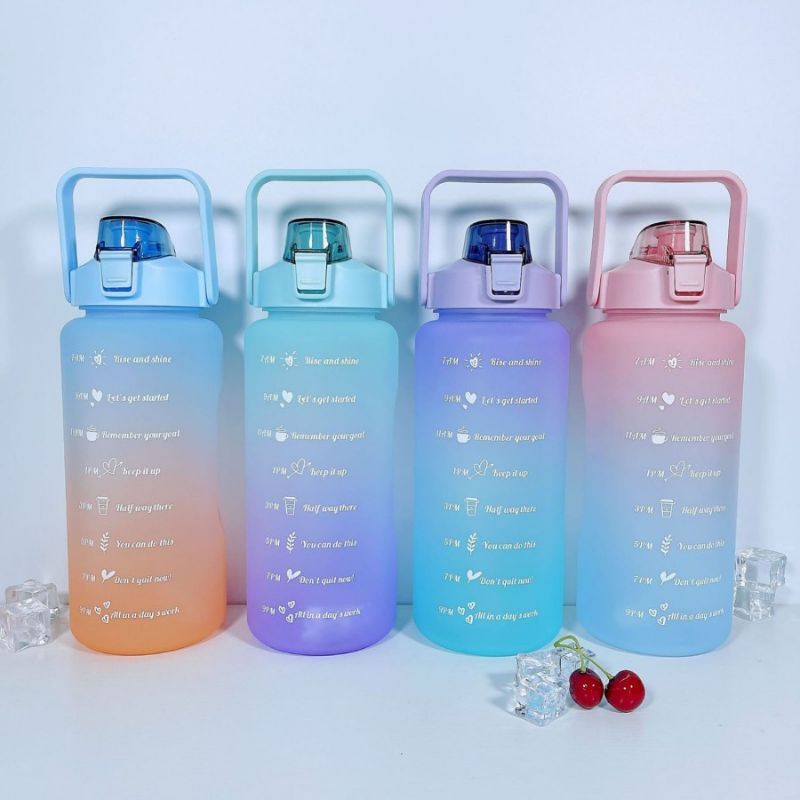 Botol Minum Viral 2 Liter Free Sticker Free Sedotan Botol Minum Pelangi Botol Minum Berkualitas Boto