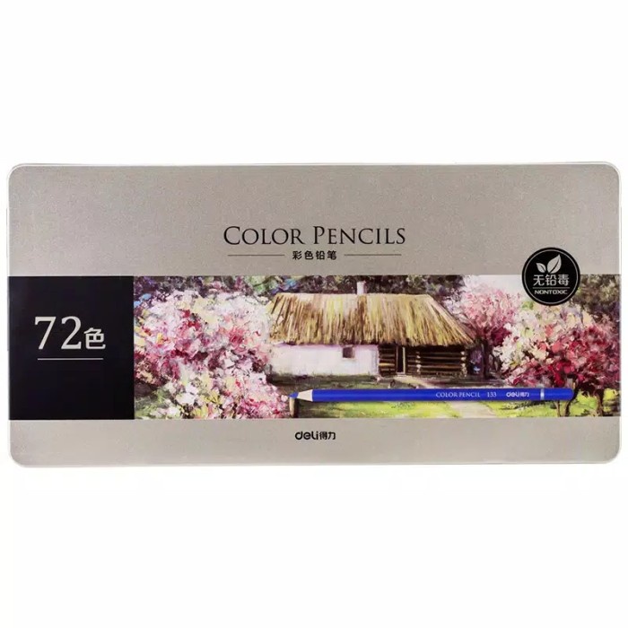 

[COD] Deli High-grade Oil Pencil Color Pensil Warna Minyak 72 Warna 6567