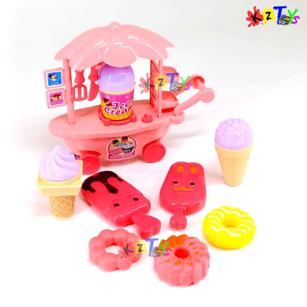 MAINAN SWEET SHOP ICE CREAM LUXURY CANDY CART PLAY SET GEROBAK ICE CREAM