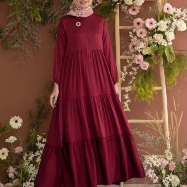 TREND najwa gamis jumbo ld 120 / gamis rayon premium / gamis polos ❀ 871