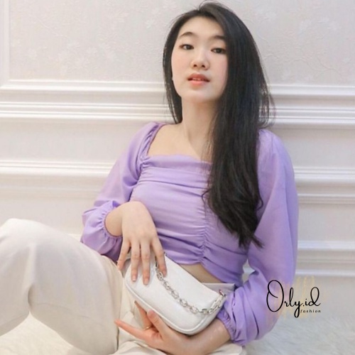 S-XXXXL NIKITA  Baju sabrina Baju Atasan Sabrina Wanita Jumbo Crop Top Korean Style Blouse Lengan Pa