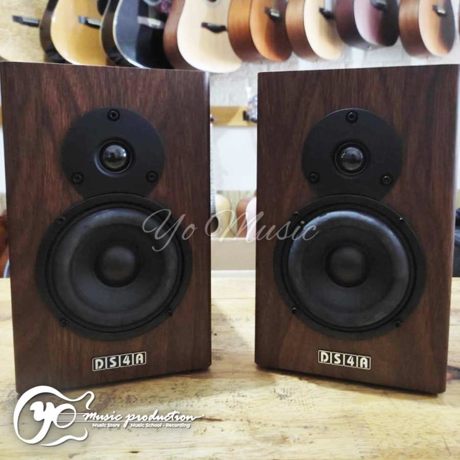 Speaker Dolphin Flat 4 Inch DS4A Rekaman Aktif Pasif Motif Dark Brown