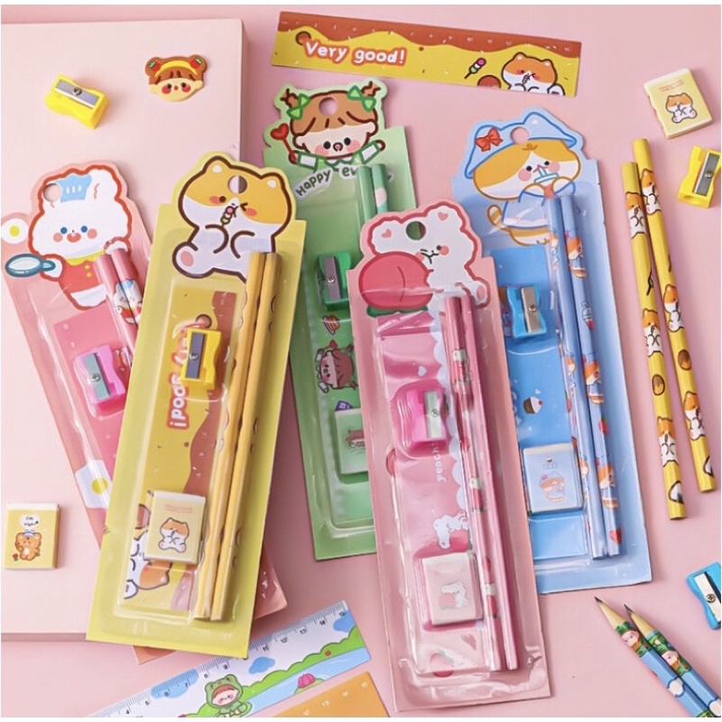 

PAKET ALAT TULIS 5 IN 1 / ALAT TULIS SET 5 IN 1 / STATIONERY SET