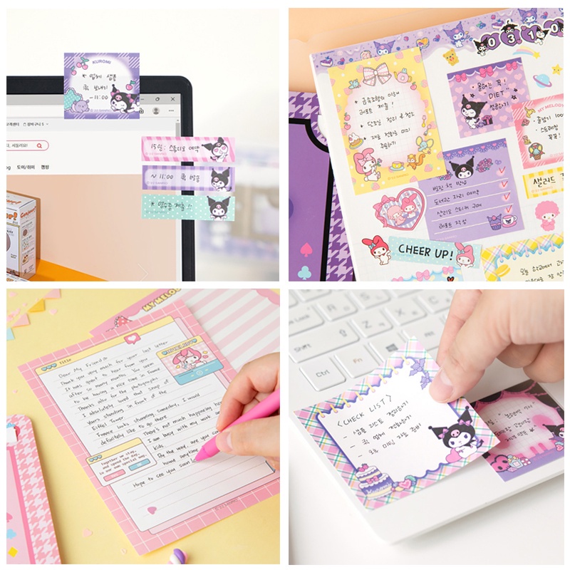 Kertas Memo Sticky Note / Post-It Motif Kartun Sanrios / Melody / Kuromi / Cinnamoroll Untuk Diary DIY