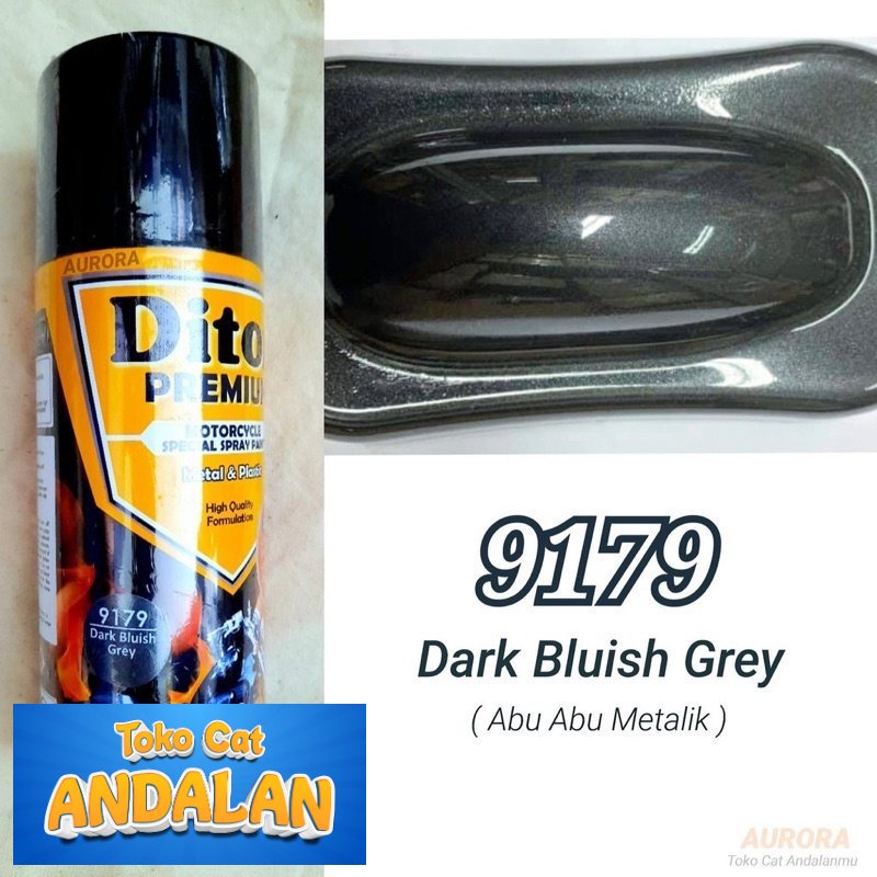 

Pilox Diton Premium Dark Bluish Grey 9179 Abu-abu Metallic Cat Abu Metalik Pylox Pilok 400ml