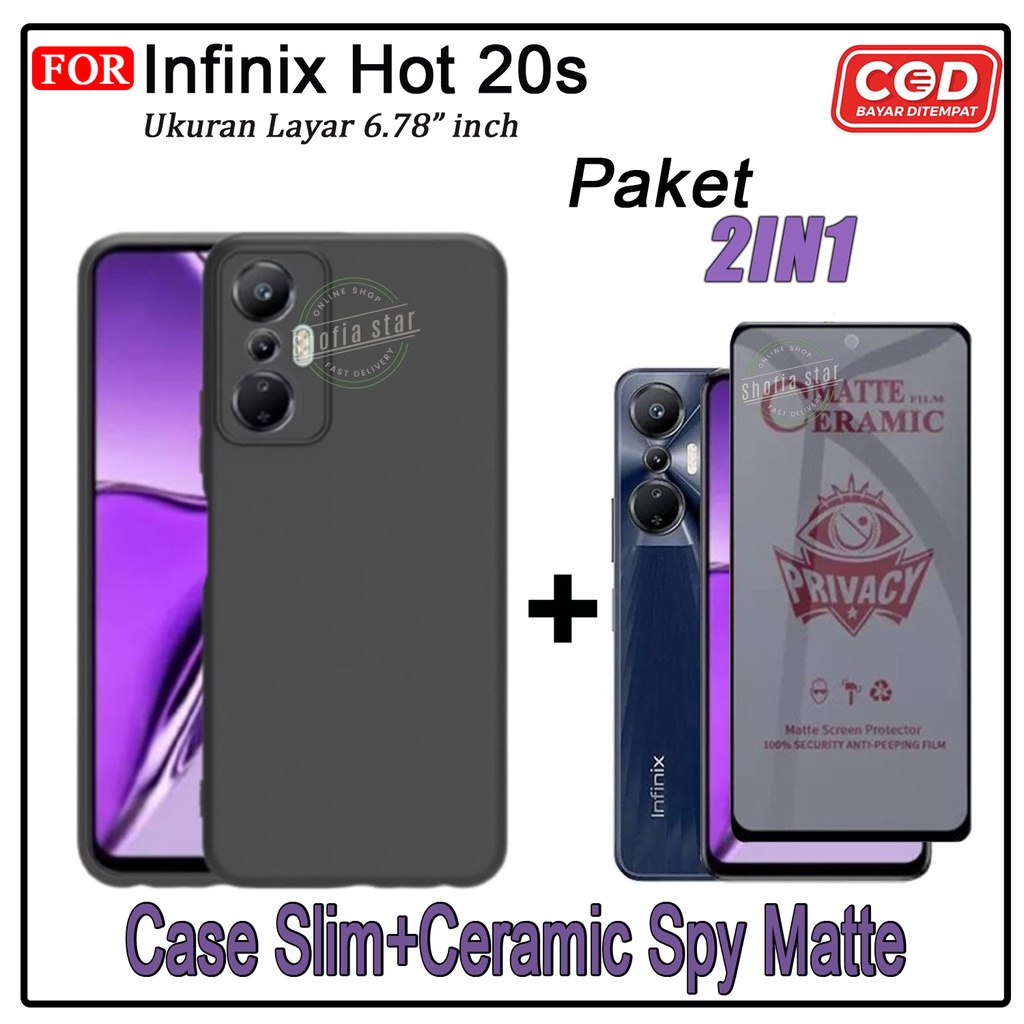 PAKET 2IN1 Case Infinix Hot 20s Hot 20i Hot 20 5G 12 Pro 12 Play 10 play 11 Play 11s NFC Softcase Slim Black Premium Protect Casing