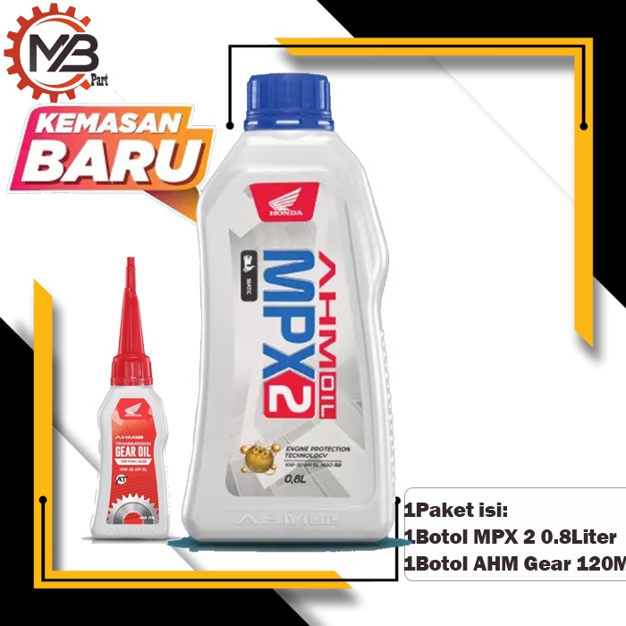 Paket Oli Matic Motor MPX 2 &amp; Ahm Gear Package MPX 2 0.8L &amp; Gardan AHM 120 ml