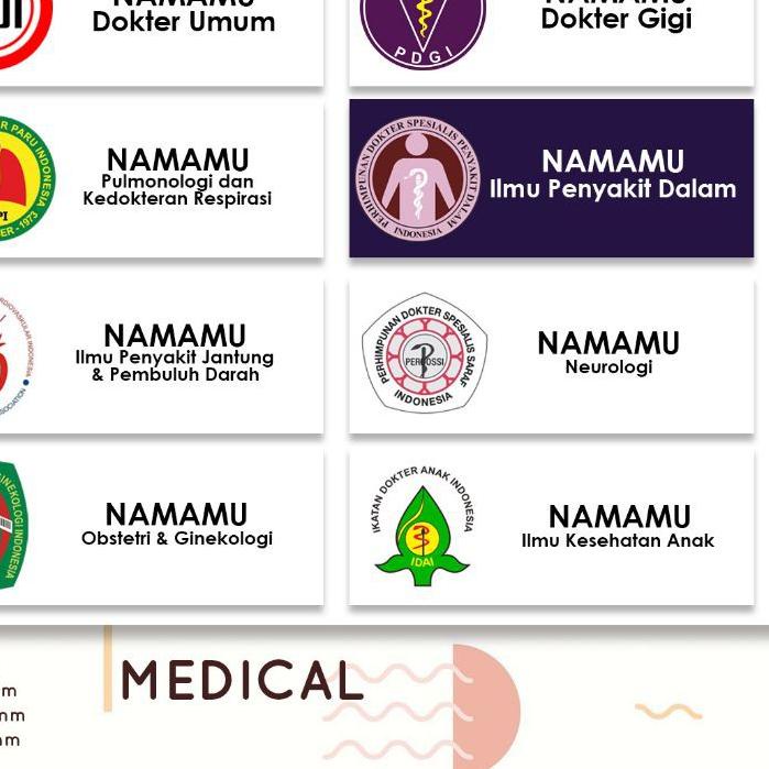 

❁ Stiker Label Nama | Sticker Waterproof | Medical | Dokter Umum, Dokter Gigi, dll ⇒