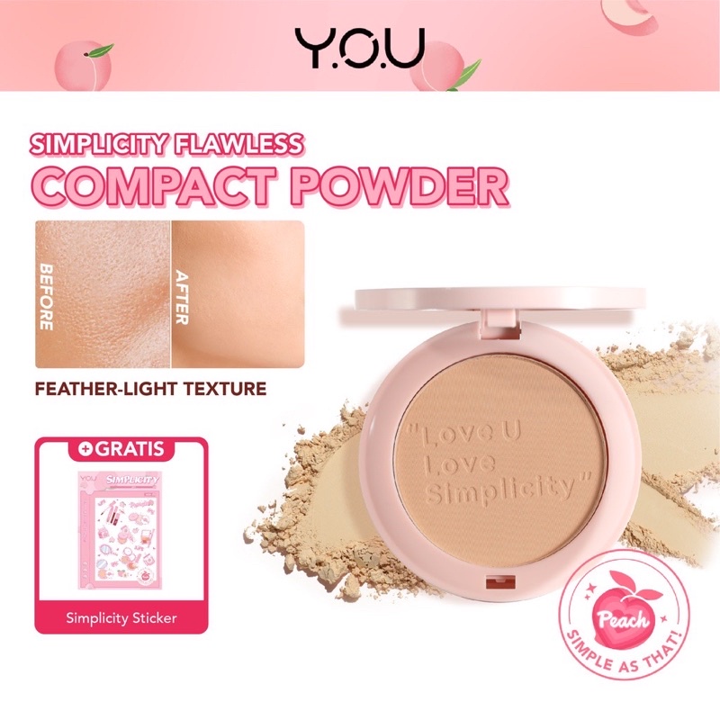 [NEW] YOU Simplicity Flawless Compact Powder | Bedak Padat | Natural Makeup Tahan Lama | Sebum Contr