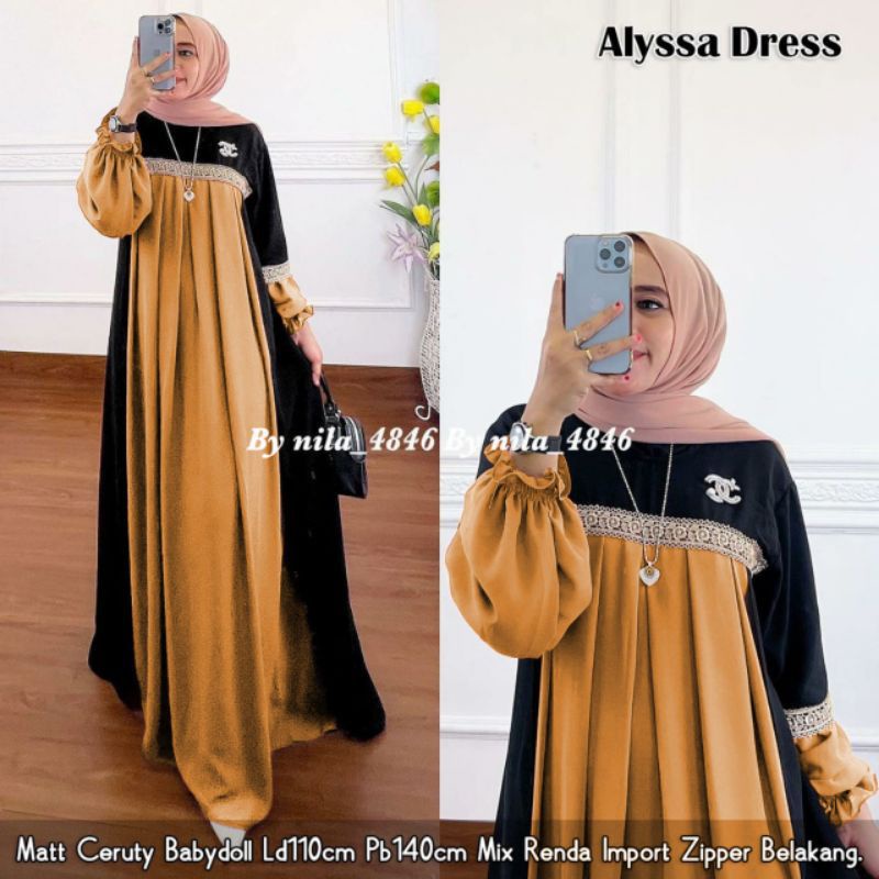 GS / ALYSSA DRESS / GAMIS WANITA TERBARU / GAMIS ALYSSA / BAJU KONDANGAN / BRIDESMAID