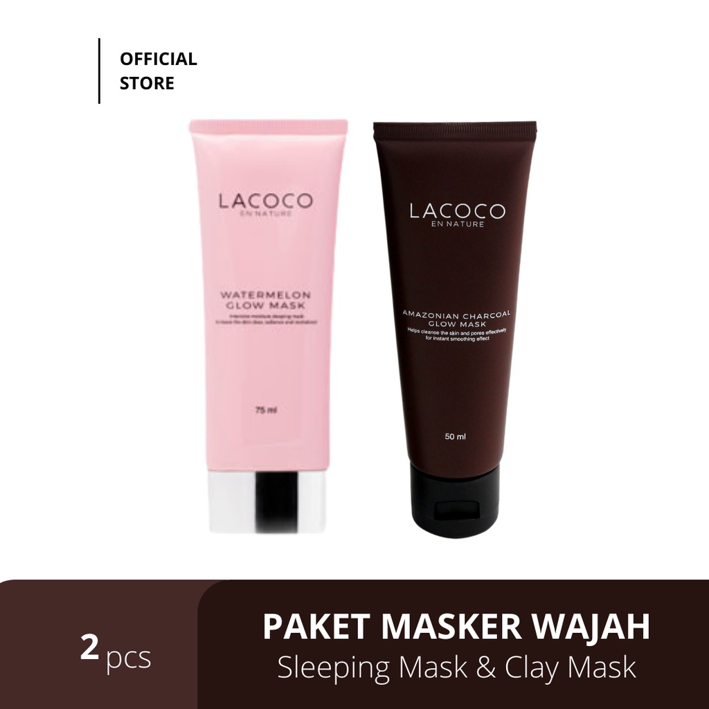 TERLARIS / LACOCO WATERMELON GLOW MASK / LACOCO CHARCOAL MASK / PAKET GLOWING