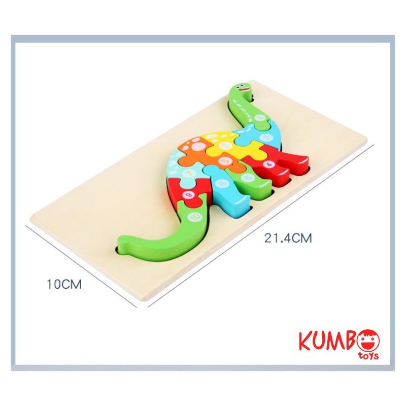 Mainan Edukasi Puzzle Kayu Anak 3D Jigsaw Puzzle Number
