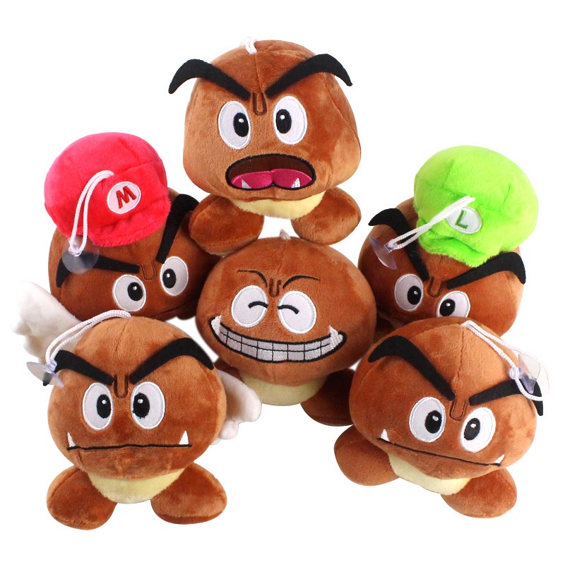 Super Mario Goomba Mushroom Stuffed Toy Plush Plushie Mainan Boneka Hadiah Anak