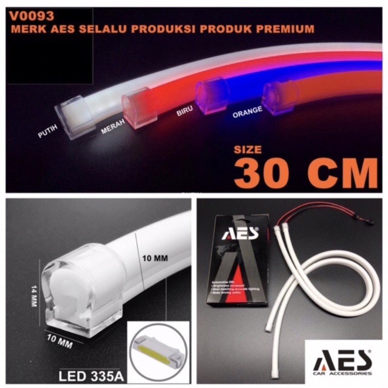 LAMPU ALIS DRL 30 CM AES 1 MODE GRADE A AES DRL PREMIUM UNIVERSAL MOTOR DAN MOBIL AES